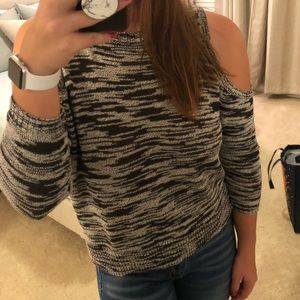Black & White Express Cold Shoulder Sweater